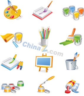 画笔涂料矢量素材下载